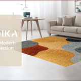 Ultra Soft Area Rug, Non Slip, Stain Resistant, Washable Area Rugs for Living Room, Bedroom, Modern Brown Gray Bedroom Plush Swirl Carpet(Gold)