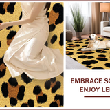 Ultra Soft Area Rug, Non Slip, Stain Resistant, Washable Area Rugs for Living Room, Bedroom, Fashionable Leopard Print Soft Living Room(Beige)