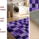 Ultra Soft Area Rug, Non Slip, Stain Resistant, Washable Area Rugs for Living Room, Bedroom, Bold Graphic White and Purple Design(Purple)