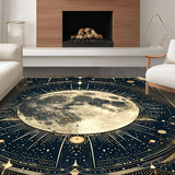 Ultra Soft Area Rug, Non Slip, Stain Resistant, Washable Area Rugs for Living Room, Bedroom, Vibrant Esoteric Cosmic Pattern(Black)