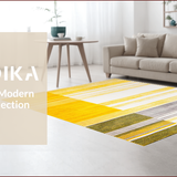 Ultra Soft Area Rug, Non Slip, Stain Resistant, Washable Area Rugs for Living Room, Bedroom, Vibrant Coastal Lattice Design(Yellow)