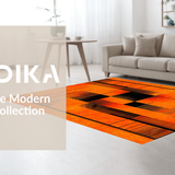 Ultra Soft Area Rug, Non Slip, Stain Resistant, Washable Area Rugs for Living Room, Bedroom, Artful Optical Trickery Display(Orange)