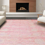 Ultra Soft Area Rug, Non Slip, Stain Resistant, Washable Area Rugs for Living Room, Bedroom, Whimsical Ribbon Knot Rug with Loop Accents and Scallop Pattern(Pink)