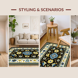 Striking Folk Art Floral Theme(Black)