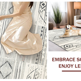 Ultra Soft Area Rug, Non Slip, Stain Resistant, Washable Area Rugs for Living Room, Bedroom, Rustic Earthy Tones with Lattice Design(Gray)