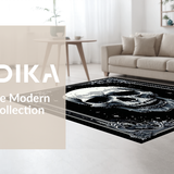 Ultra Soft Area Rug, Non Slip, Stain Resistant, Washable Area Rugs for Living Room, Bedroom, Dark Vintage Lace Aesthetic(Gray)