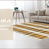 Ultra Soft Area Rug, Non Slip, Stain Resistant, Washable Area Rugs for Living Room, Bedroom, Stylish Non-Shed Plaid Reading Nook(Beige)