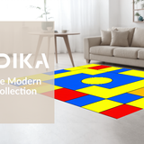 Ultra Soft Area Rug, Non Slip, Stain Resistant, Washable Area Rugs for Living Room, Bedroom, Dynamic Cheerful Hopscotch Theme(Yellow)