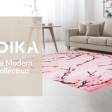 Ultra Soft Area Rug, Non Slip, Stain Resistant, Washable Area Rugs for Living Room, Bedroom, Graceful Floral Artistry Theme(Pink)
