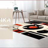 Ultra Soft Area Rug, Non Slip, Stain Resistant, Washable Area Rugs for Living Room, Bedroom, Artistic Striped Vintage Motif(Red)