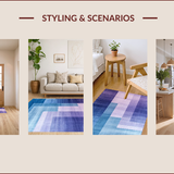 Ultra Soft Area Rug, Non Slip, Stain Resistant, Washable Area Rugs for Living Room, Bedroom, Elegant Soft Ombre Gradient(Blue)