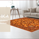 Ultra Soft Area Rug, Non Slip, Stain Resistant, Washable Area Rugs for Living Room, Bedroom, Mid-Century Modern Shag(Orange)