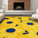 Ultra Soft Area Rug, Non Slip, Stain Resistant, Washable Area Rugs for Living Room, Bedroom, Dynamic Irregular Floral Statement(Yellow)