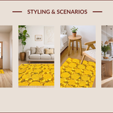 Ultra Soft Area Rug, Non Slip, Stain Resistant, Washable Area Rugs for Living Room, Bedroom, Contemporary Yellow Geometric Living Room Area Rug(Yellow)
