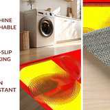Ultra Soft Area Rug, Non Slip, Stain Resistant, Washable Area Rugs for Living Room, Bedroom, Artistic Circular Color Harmony(Red)