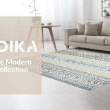 Ultra Soft Area Rug, Non Slip, Stain Resistant, Washable Area Rugs for Living Room, Bedroom, Elegant Curvy Edge Aesthetic(Gray)