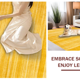 Ultra Soft Area Rug, Non Slip, Stain Resistant, Washable Area Rugs for Living Room, Bedroom, Modern Minimalist Solid Hue(Gold)