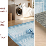 Ultra Soft Area Rug, Non Slip, Stain Resistant, Washable Area Rugs for Living Room, Bedroom, Charming Ribbon Tie Accent Rug With Dainty Coquette Design For Stylish Decor(Blue)