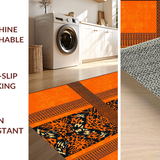 Ultra Soft Area Rug, Non Slip, Stain Resistant, Washable Area Rugs for Living Room, Bedroom, Bold Contemporary Textile Art(Orange)