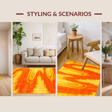 Ultra Soft Area Rug, Non Slip, Stain Resistant, Washable Area Rugs for Living Room, Bedroom, Bright Playful Shaded Color Splash(Orange)