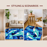 Bright Teal Coastal Inspired Print(Blue)