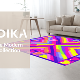 Ultra Soft Area Rug, Non Slip, Stain Resistant, Washable Area Rugs for Living Room, Bedroom, Dynamic Rainbow Splash Effect(Purple)
