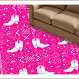 Ultra Soft Area Rug, Non Slip, Stain Resistant, Washable Area Rugs for Living Room, Bedroom, Funny Pink Preppy Western Entryway Rug(Pink)