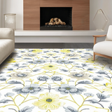 Ultra Soft Area Rug, Non Slip, Stain Resistant, Washable Area Rugs for Living Room, Bedroom, Elegant Subtle Flower Design(Yellow)