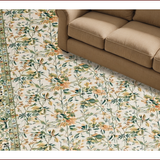Ultra Soft Area Rug, Non Slip, Stain Resistant, Washable Area Rugs for Living Room, Bedroom, Charming Earthy Floral Motif(Ivory)