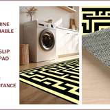 Ultra Soft Area Rug, Non Slip, Stain Resistant, Washable Area Rugs for Living Room, Bedroom, Sleek Black Geometric Elegance(Black)