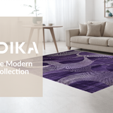 Ultra Soft Area Rug, Non Slip, Stain Resistant, Washable Area Rugs for Living Room, Bedroom, Artistic Contemporary Soft Surface(Purple)