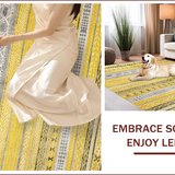 Ultra Soft Area Rug, Non Slip, Stain Resistant, Washable Area Rugs for Living Room, Bedroom, Sunny Abstract Lattice Elegance(Yellow)