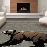 Ultra Soft Area Rug, Non Slip, Stain Resistant, Washable Area Rugs for Living Room, Bedroom, Striking Modern Organic Shapes(Brown)