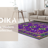 Ultra Soft Area Rug, Non Slip, Stain Resistant, Washable Area Rugs for Living Room, Bedroom, Playful Modern Trellis Composition(Purple)