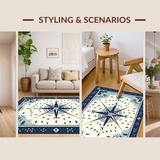 Ultra Soft Area Rug, Non Slip, Stain Resistant, Washable Area Rugs for Living Room, Bedroom, Vibrant Nautical Themed Décor(Blue)