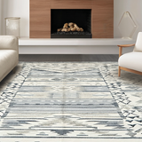 Ultra Soft Area Rug, Non Slip, Stain Resistant, Washable Area Rugs for Living Room, Bedroom, Stylish Minimalist Ogee Arrangement(Gray)
