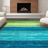 Ultra Soft Area Rug, Non Slip, Stain Resistant, Washable Area Rugs for Living Room, Bedroom, Rustic Minimalist Line Art(Green)