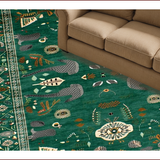 Ultra Soft Area Rug, Non Slip, Stain Resistant, Washable Area Rugs for Living Room, Bedroom, Eclectic Abstract Jungle Motif(Green)