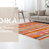 Ultra Soft Area Rug, Non Slip, Stain Resistant, Washable Area Rugs for Living Room, Bedroom, Stylish Trellis Print in Vibrance(Orange)