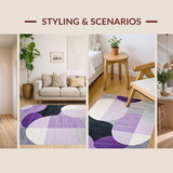 Ultra Soft Area Rug, Non Slip, Stain Resistant, Washable Area Rugs for Living Room, Bedroom, Playful Colorful Crescent(Purple)