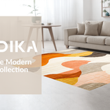 Ultra Soft Area Rug, Non Slip, Stain Resistant, Washable Area Rugs for Living Room, Bedroom, Sophisticated Modern Organic Motif(Beige)