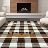 Ultra Soft Area Rug, Non Slip, Stain Resistant, Washable Area Rugs for Living Room, Bedroom, Bright Farmhouse Style Easter Decor(Brown)
