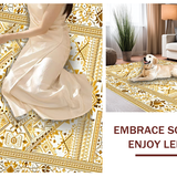 Ultra Soft Area Rug, Non Slip, Stain Resistant, Washable Area Rugs for Living Room, Bedroom, Artful Whimsical Knitted Touch(Gold)