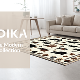 Ultra Soft Area Rug, Non Slip, Stain Resistant, Washable Area Rugs for Living Room, Bedroom, Whimsical Textual Cat Warning(Beige)