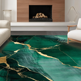 Ultra Soft Area Rug, Non Slip, Stain Resistant, Washable Area Rugs for Living Room, Bedroom, Sophisticated Marbleized Visual Harmony(Green)
