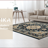 Ultra Soft Area Rug, Non Slip, Stain Resistant, Washable Area Rugs for Living Room, Bedroom, Distressed Vintage Floral Grey Brown Living Room Rug(Blue)