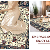 Ultra Soft Area Rug, Non Slip, Stain Resistant, Washable Area Rugs for Living Room, Bedroom, Quaint Neutral Garden Theme(Beige)