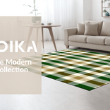 Trendy Green and Beige Checkered Look(Beige)