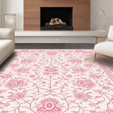 Ultra Soft Area Rug, Non Slip, Stain Resistant, Washable Area Rugs for Living Room, Bedroom, Rustic Shaggy Circular Warmth(Ivory)