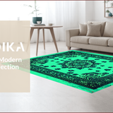 Ultra Soft Area Rug, Non Slip, Stain Resistant, Washable Area Rugs for Living Room, Bedroom, Green and Turquoise Meditation Space Easy Care Carpet(Blue)